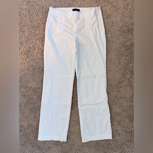 TALBOTS Women’s White Sailor Button Pants High Rise Petite